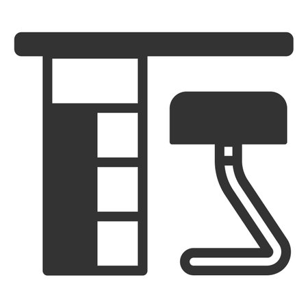 Bar counter and chair - icon, illustration on white background, glyph styleのイラスト素材