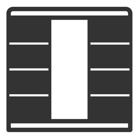 Three-door wardrobe - icon, illustration on white background, glyph styleのイラスト素材