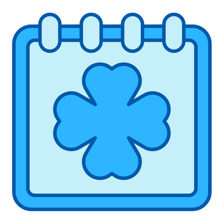 Clover leaf on the calendar - icon, illustration on white background, similar styleの写真素材