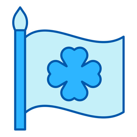 Clover leaf on the national flag - icon, illustration on white background, similar styleのイラスト素材