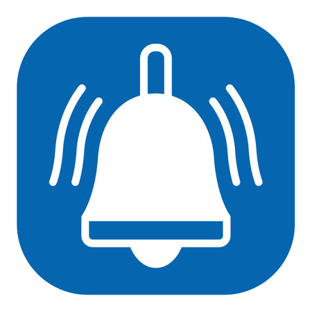 The bell rings, the package has been delivered - icon, illustration on white background, color glyph styleの写真素材