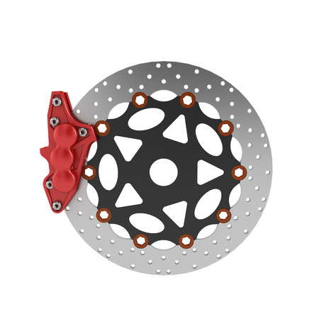 Brake Disc and Red Calliperの写真素材