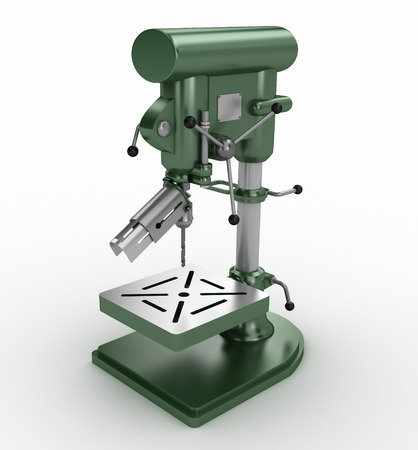 Drilling Bench Press - Isolated on Whiteの写真素材