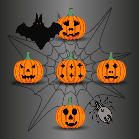 Vector illustration for yellow pumpkin halloweenのイラスト素材