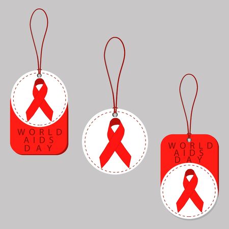 world day of fight against AIDS with red ribbonのイラスト素材