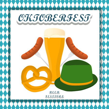 Vector logo for bar banner oktoberfest pub during the festival beer mug glass with foam filled to the brim octoberfest pubs.のイラスト素材