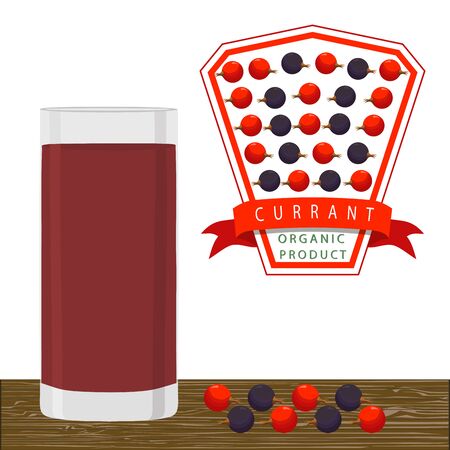 Illustration of logo whole ripe berry red currant.のイラスト素材