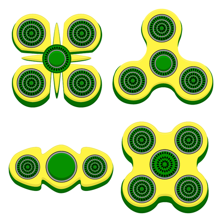 Abstract vector illustration logo for game hand spinner fidget, flying gyroscope.のイラスト素材