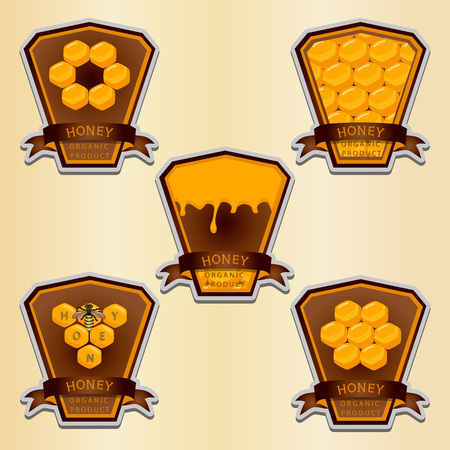 The natural yellow honey, sweet liquid food.のイラスト素材