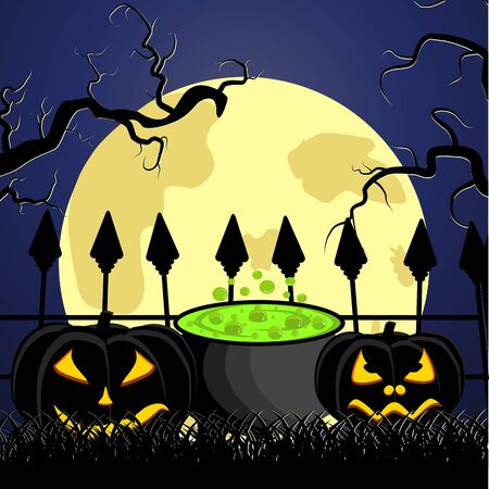 Abstract vector illustration of a logo for a celebrating holiday Halloweenのイラスト素材