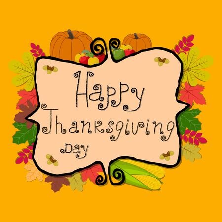 Abstract vector illustration of a logo for celebrating a holiday happy thanksgivingのイラスト素材