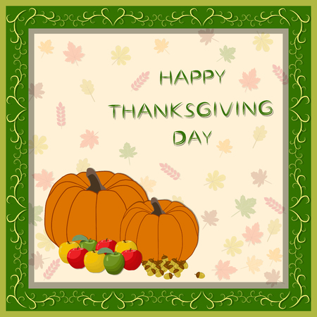 Abstract vector illustration of a logo for celebrating a holiday happy thanksgivingのイラスト素材