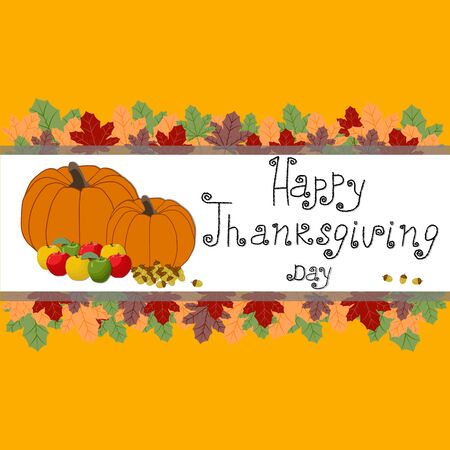 Abstract vector illustration of a logo for celebrating a holiday happy thanksgivingのイラスト素材