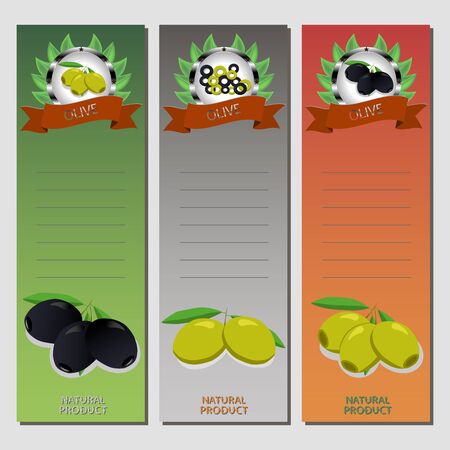 Illustration of whole ripe berry olive setのイラスト素材