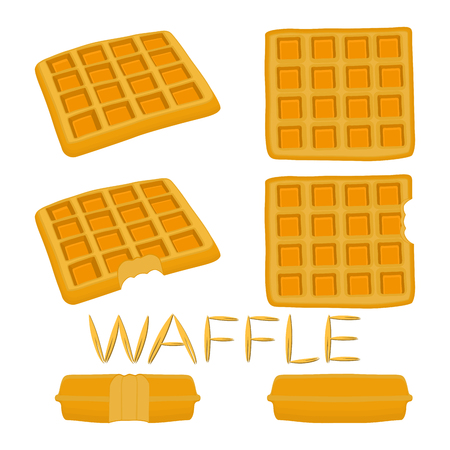 Vector set of sweet waffles.のイラスト素材