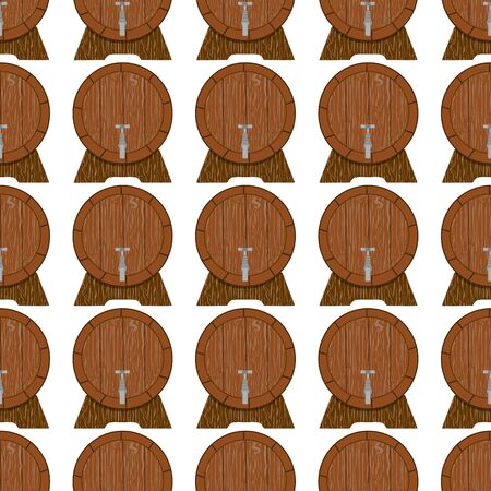 Illustration on theme big colored pattern oktoberfest, german holiday it fest barrel. Pattern consisting of collection fest barrel, accessory for oktoberfest. Fest Oktoberfest pattern from barrel.のイラスト素材