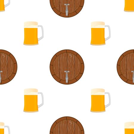Illustration on theme big colored pattern oktoberfest, german holiday it fest beer. Pattern consisting of collection fest beer, accessory for oktoberfest. Fest Oktoberfest pattern from beer.のイラスト素材