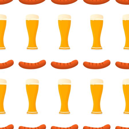 Illustration on theme big colored pattern oktoberfest, german holiday it fest beer. Pattern consisting of collection fest beer, accessory for oktoberfest. Fest Oktoberfest pattern from beer.のイラスト素材