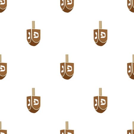 Illustration on theme big colored pattern Hanukkah, seamless set dreidel. Seamless pattern consisting of collection dreidel, accessory holiday Hanukkah. Seamless Hanukkah, pattern in old dreidel.のイラスト素材