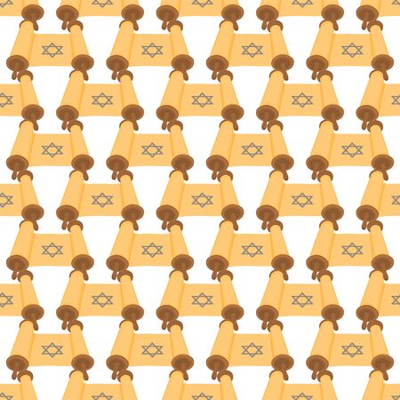 Illustration on theme big colored pattern Hanukkah, seamless set torah. Seamless pattern consisting of collection antique torah, accessory holiday Hanukkah. Seamless Hanukkah, pattern in old torah.のイラスト素材