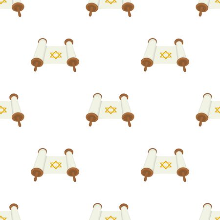 Illustration on theme big colored pattern Hanukkah, seamless set torah. Seamless pattern consisting of collection antique torah, accessory holiday Hanukkah. Seamless Hanukkah, pattern in old torah.のイラスト素材