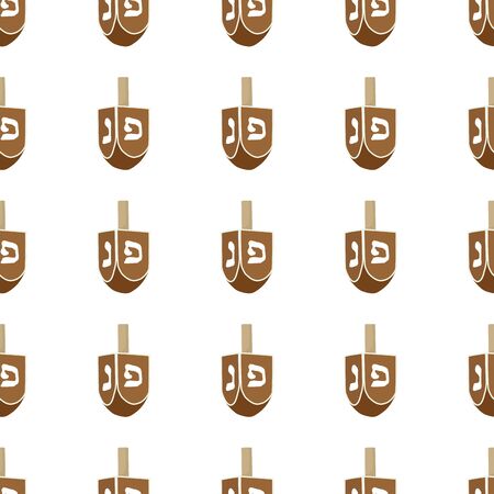 Illustration on theme big colored pattern Hanukkah, seamless set dreidel. Seamless pattern consisting of collection dreidel, accessory holiday Hanukkah. Seamless Hanukkah, pattern in old dreidel.のイラスト素材