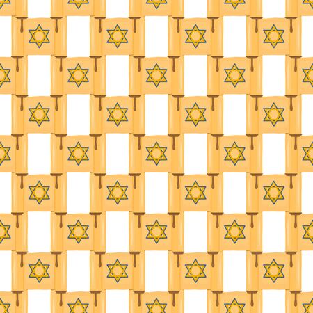 Illustration on theme big colored pattern Hanukkah, seamless set torah. Seamless pattern consisting of collection antique torah, accessory holiday Hanukkah. Seamless Hanukkah, pattern in old torah.のイラスト素材