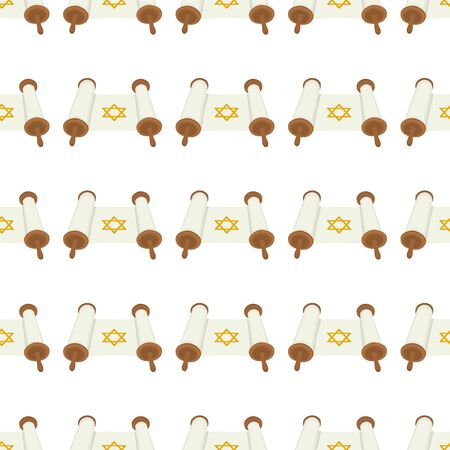 Illustration on theme big colored pattern Hanukkah, seamless set torah. Seamless pattern consisting of collection antique torah, accessory holiday Hanukkah. Seamless Hanukkah, pattern in old torah.のイラスト素材