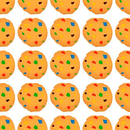 Illustration on theme big set identical biscuit, kit colorful pastry cookie. Cookie consisting of collectible natural tasty food biscuit, pastry accessory. Eat fresh pastry biscuit from same cookie.のイラスト素材