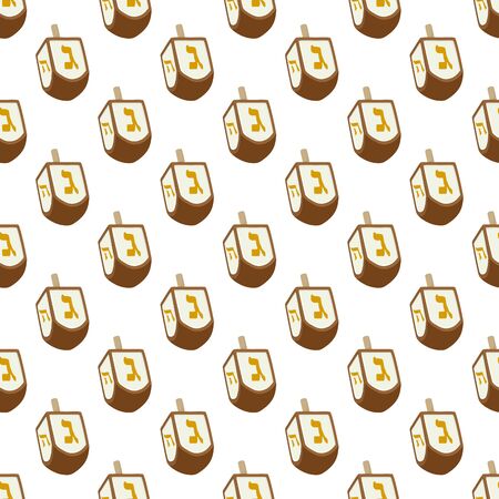 Illustration on theme big colored pattern Hanukkah, seamless set dreidel. Seamless pattern consisting of collection dreidel, accessory holiday Hanukkah. Seamless Hanukkah, pattern in old dreidel.のイラスト素材