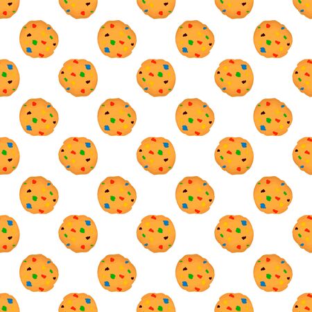Illustration on theme big set identical biscuit, kit colorful pastry cookie. Cookie consisting of collectible natural tasty food biscuit, pastry accessory. Eat fresh pastry biscuit from same cookie.のイラスト素材