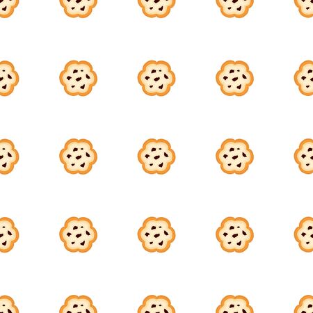 Illustration on theme big set identical biscuit, kit colorful pastry cookie. Cookie consisting of collectible natural tasty food biscuit, pastry accessory. Eat fresh pastry biscuit from same cookie.のイラスト素材