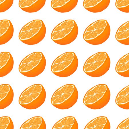 Illustration on theme big colored seamless orange, bright fruit pattern for seal. Fruit pattern...