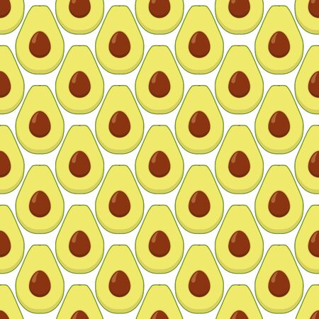 Illustration on theme big colored seamless avocado, bright fruit pattern for seal. Fruit pattern consisting of beautiful seamless repeat avocado. Simple colorful pattern fruit from seamless avocado.のイラスト素材