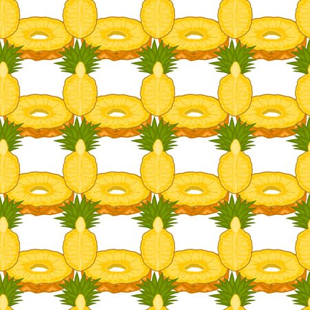Illustration on theme big colored seamless pineapple, bright fruit pattern for seal. Fruit pattern consisting of beautiful seamless repeat pineapple. Simple colorful pattern fruit seamless pineapple.のイラスト素材