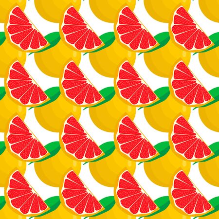 Illustration on theme big colored seamless grapefruit, bright fruit pattern for seal. Fruit pattern...