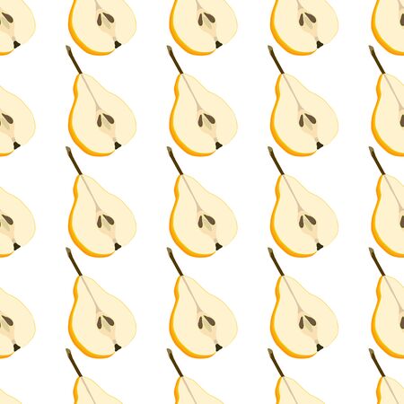 Illustration on theme big colored seamless pear, bright fruit pattern for seal. Fruit pattern consisting of beautiful seamless repeat pear. Simple colorful pattern fruit from seamless pear.のイラスト素材