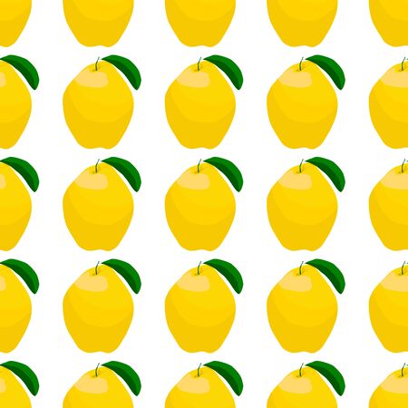 Illustration on theme big colored seamless quince, bright fruit pattern for seal. Fruit pattern consisting of beautiful seamless repeat quince. Simple colorful pattern fruit from seamless quince.のイラスト素材