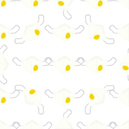 Seamless of respirator masks for prevention coronavirus from covid. Respirator masks consisting of covid accessory with prevention coronavirus. Respirator masks covid is main prevention coronavirus.のイラスト素材