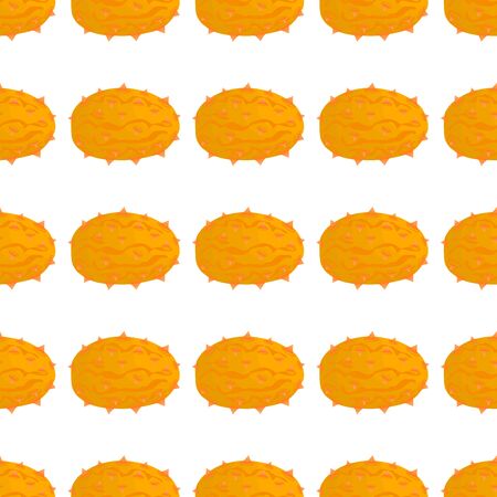 Illustration on theme big colored seamless kiwano, bright fruit pattern for seal. Fruit pattern consisting of beautiful seamless repeat kiwano. Simple colorful pattern fruit from seamless soft kiwano.のイラスト素材