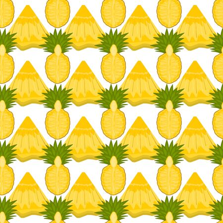 Illustration on theme big colored seamless pineapple, bright fruit pattern for seal. Fruit pattern consisting of beautiful seamless repeat pineapple. Simple colorful pattern fruit seamless pineapple.のイラスト素材