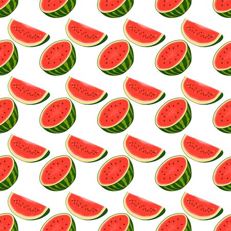 Theme big colored seamless watermelon, bright berry pattern for seal. Berry pattern consisting of...