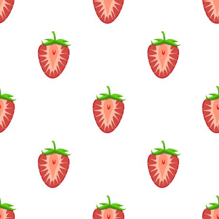Theme big colored seamless strawberry, bright berry pattern for seal. Berry pattern consisting of beautiful seamless repeat strawberry. Simple colorful pattern berry from seamless soft strawberry.のイラスト素材