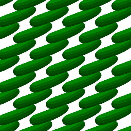 Illustration on theme of bright pattern green cucumber, vegetable plant for seal. Vegetable pattern consisting of beautiful cucumber, many plant. Simple colorful vegetable pattern from plant cucumber.のイラスト素材