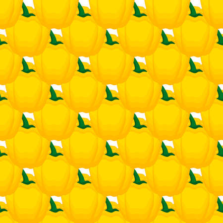 Illustration on theme of bright pattern bell pepper, vegetable capsicum for seal. Vegetable pattern of beautiful bell pepper, many capsicum. Simple colorful vegetable pattern from capsicum bell pepperのイラスト素材