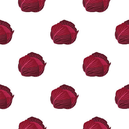 Illustration on theme of bright pattern cabbage, vegetable lettuce for seal. Vegetable pattern consisting of beautiful cabbage, many lettuce. Simple colorful vegetable pattern from lettuce cabbage.のイラスト素材