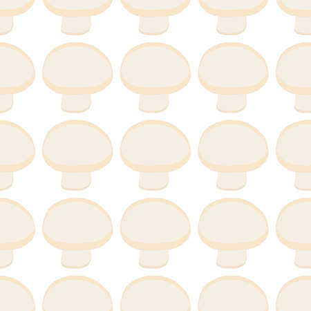 Illustration on theme of bright pattern mushroom, vegetable champignon for seal. Vegetable pattern consisting of beautiful mushroom, many champignon. Simple vegetable pattern from champignon mushroom.のイラスト素材
