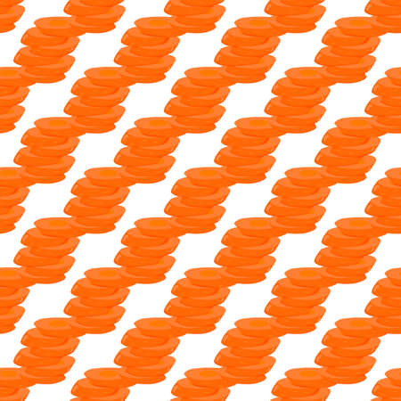 Illustration on theme of bright pattern yellow carrot, vegetable root for seal. Vegetable pattern consisting of beautiful carrot, many plant root. Simple colorful vegetable pattern from root carrot.のイラスト素材