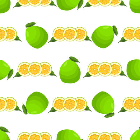 Illustration on theme big colored seamless pomelo, bright fruit pattern for seal. Fruit pattern consisting of beautiful seamless repeat pomelo. Simple colorful pattern fruit from seamless pomelo.のイラスト素材