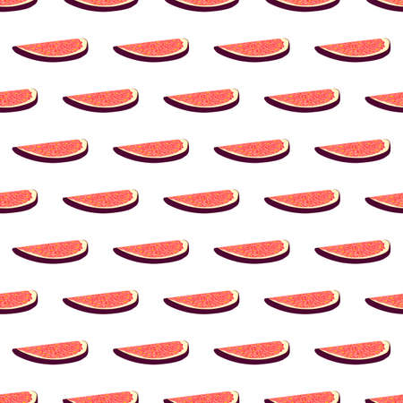 Illustration on theme big colored seamless purple fig, bright fruit pattern for seal. Fruit pattern consisting of beautiful seamless repeat fig. Simple colorful pattern fruit from seamless purple fig.のイラスト素材